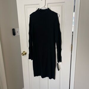 Elegant Black Cold Shoulder Dress